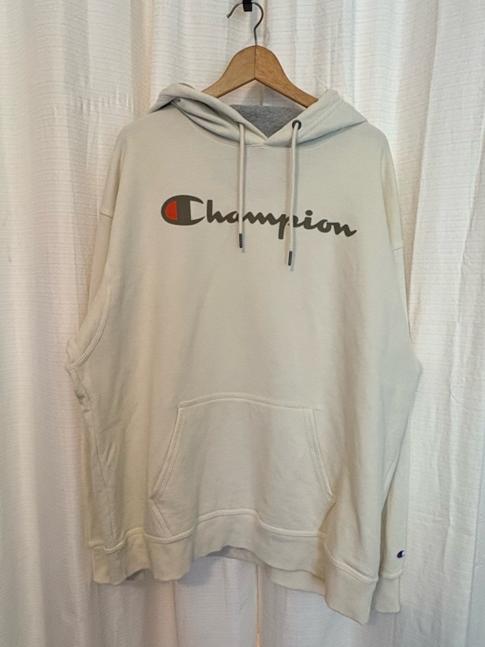 Champion Cream Scoop-Neck Pullover Hoodie